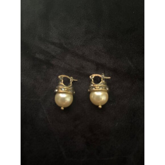 3pc Retired Heidi Daus Art Deco Cream Pearl Toggle Necklace Bracelet Earrings - Picture 6 of 6